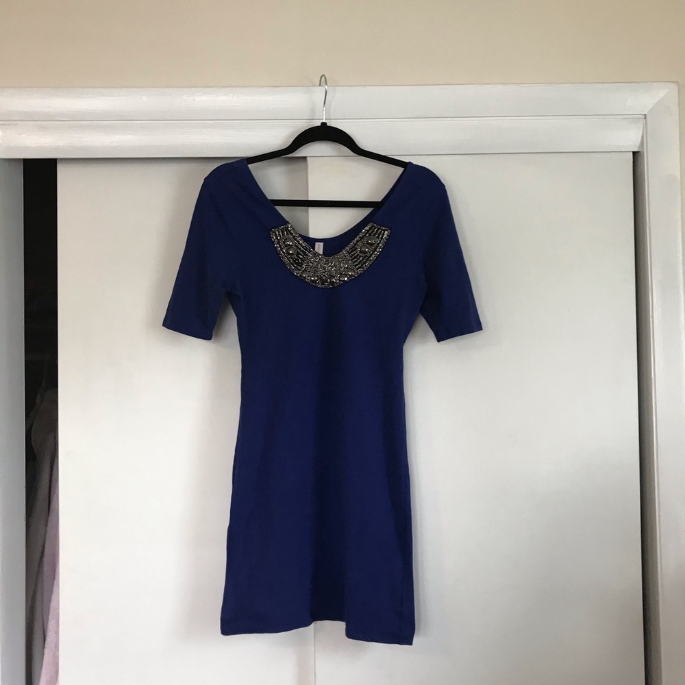 Blue body con dress